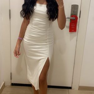 White midi dress